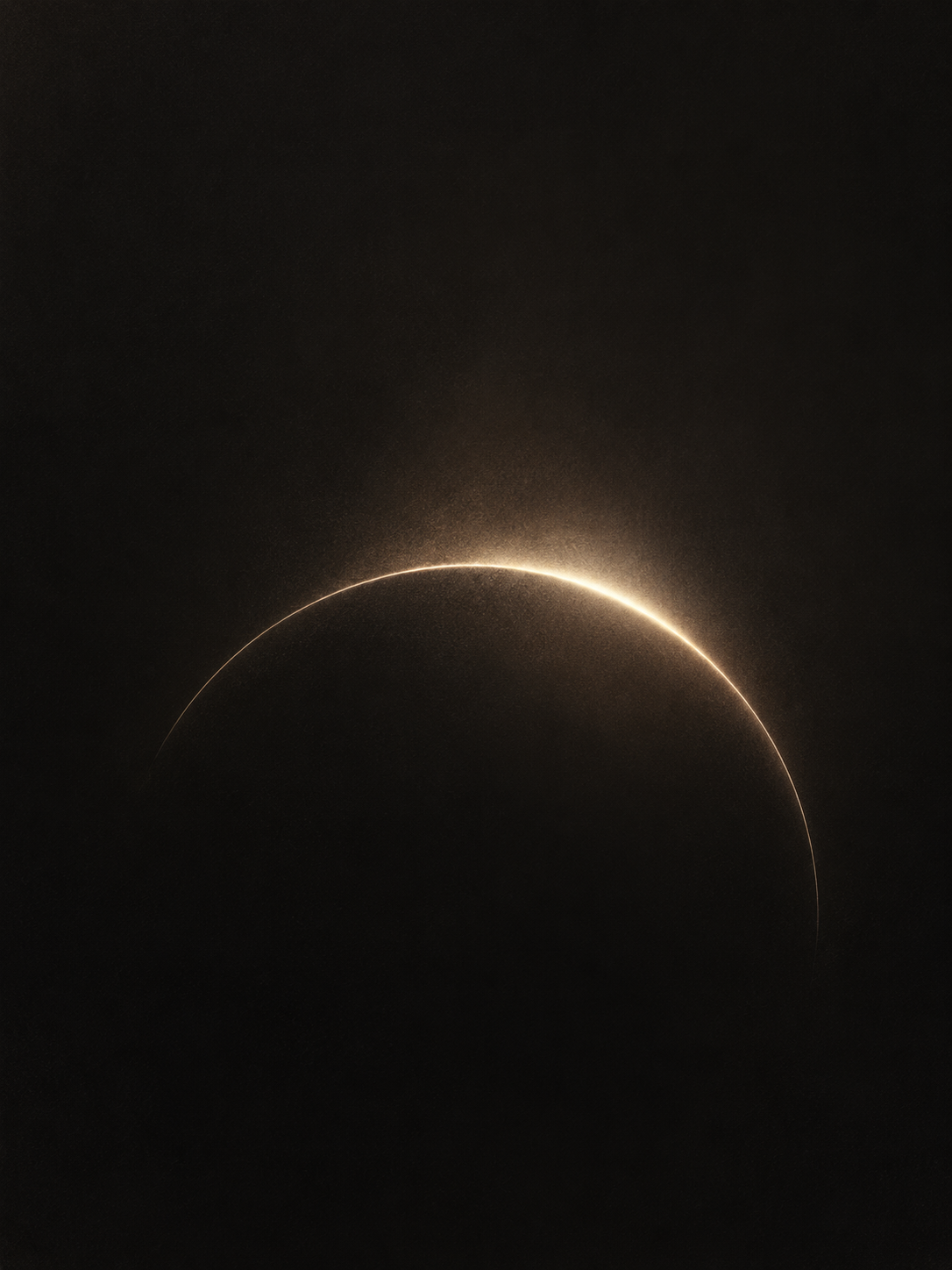 An ivory arc of light emerging from a dark, spacious background
